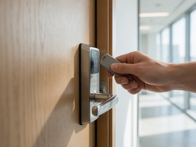 Apertura de una cerradura electrónica con llavero de proximidad
