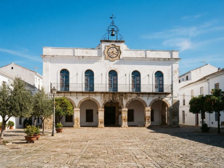 Ayuntamiento en la plaza de un pueblo andaluz