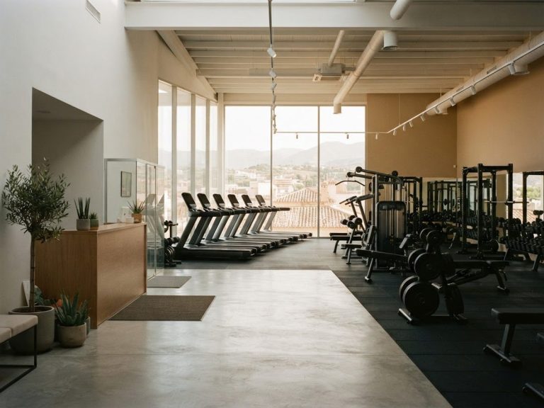 Sala de un gimnasio con cintas de correr y máquinas