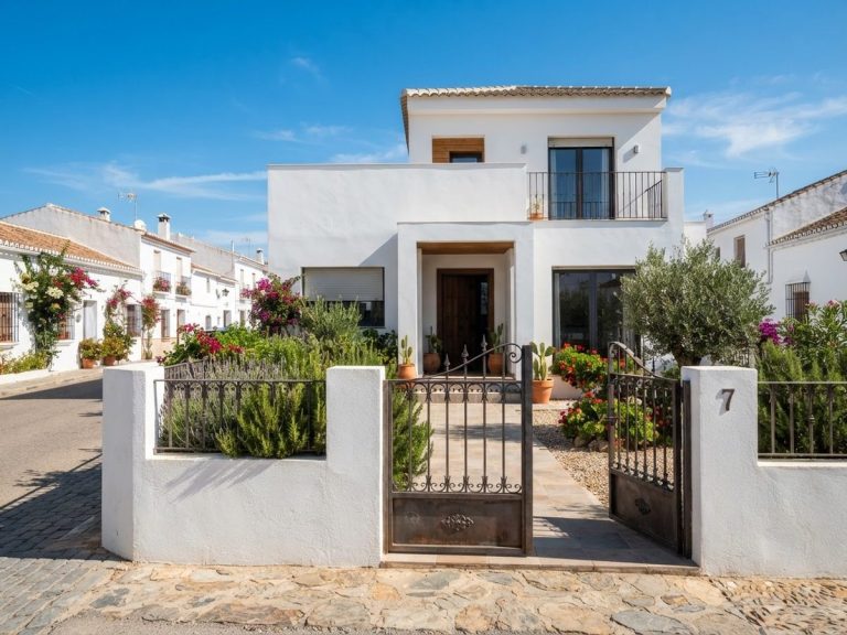 Vivienda unifamiliar blanca en un pueblo de Andalucía