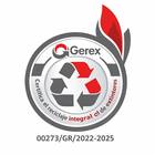 Sello GEREX — certifica el reciclaje integral de extintores