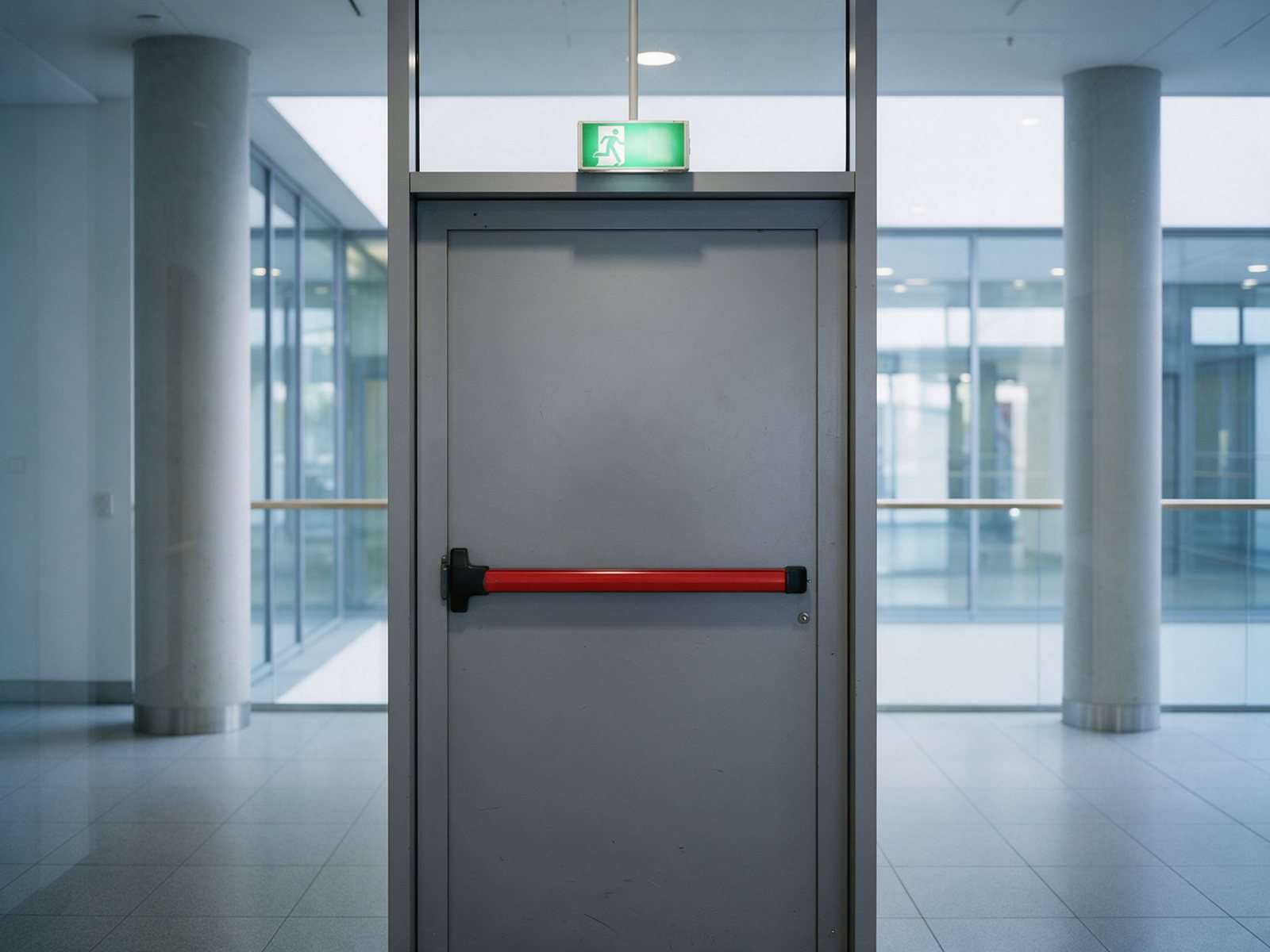 Barra antipánico en puerta de emergencia