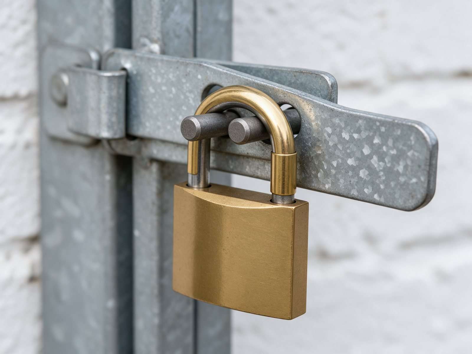 Candado de seguridad en una cancela